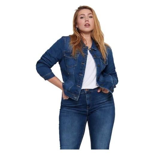 Only carmakoma donna carwespa life denim jacket mbd noos giacchetto denim, medium blue denim, 52