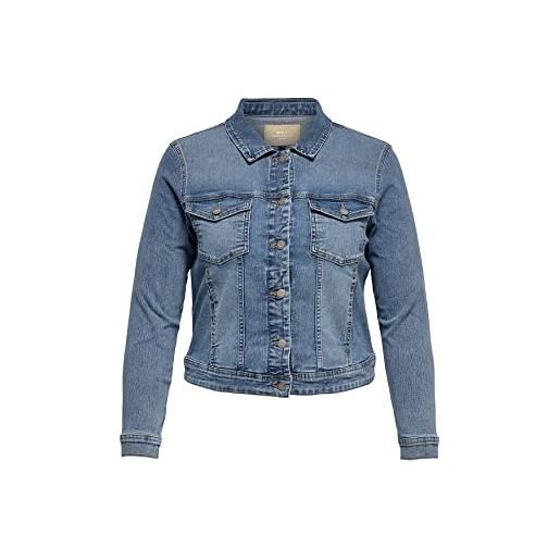 Only carmakoma carwespa ls jacket light blue dnm noos, giacchetto denim da donna, light blue denim, 52