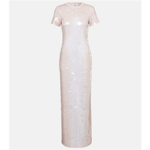 Sportmax abito lungo in jersey con paillettes