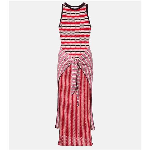 The Attico abito midi in cotone a righe