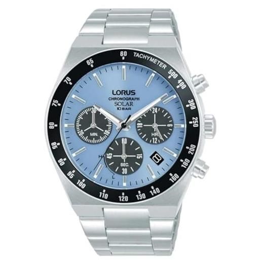 Lorus Orologio Cronografo Uomo RW413AX9 – Acciaio Inox, Quadrante Blu 42 Mm, Vetro Minerale, Impermeabile 100 M, Data E Cronometro
