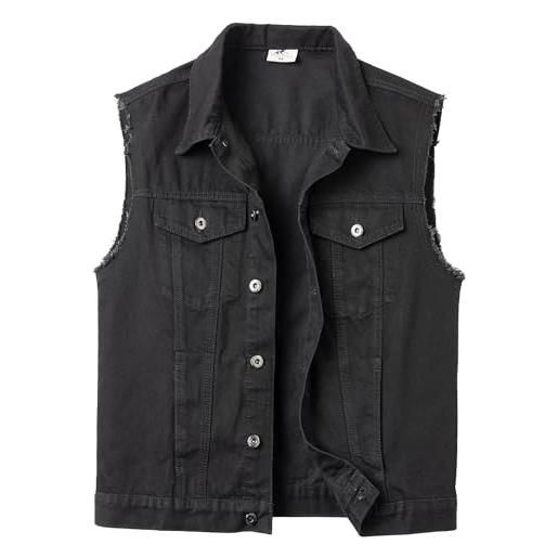 Cicilin Gilet Uomo Senza Maniche Slim Fit In Cotone - Stile Vintage Retrò Con Bottoni - Taglie Asiatiche Da M A 3XL - Include Catena