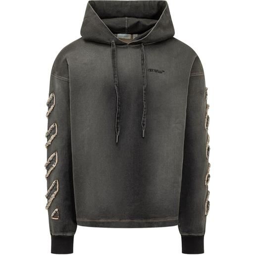 Off-White felpa con effetto vissuto - grigio