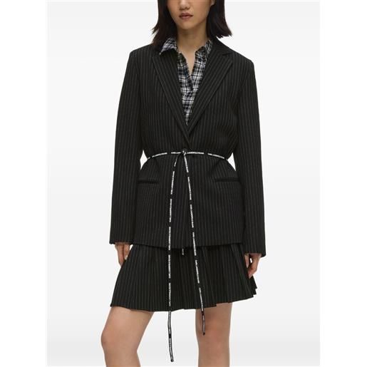 Karl Lagerfeld Jeans pinstripe belted blazer - nero