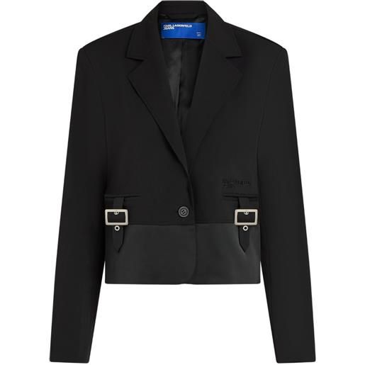 Karl Lagerfeld Jeans buckle-detail cropped blazer - nero