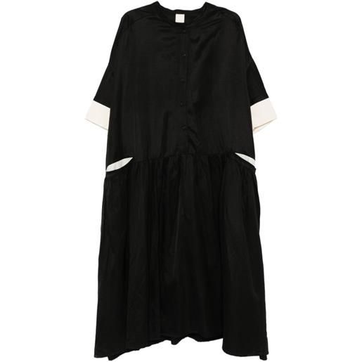 SOH vestito lungo con polsini a contrasto - nero