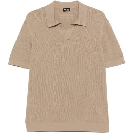 Zegna t-shirt con scollo a v - toni neutri