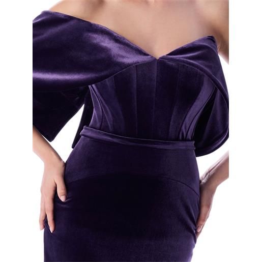 IMROSKA ale off-the-shoulder midi dress - viola