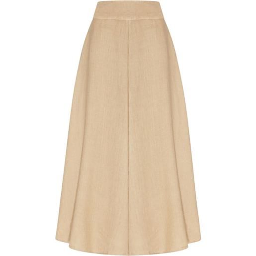 120% Lino panelled a-line midi skirt - toni neutri