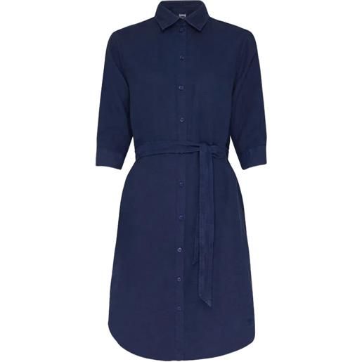Vilebrequin ludovie belted linen shirt midi dress - blu