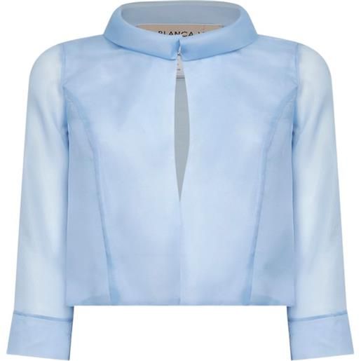 Blanca Vita giacca crop con collo a imbuto - blu