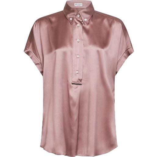 Brunello Cucinelli camicia con maniche a kimono - rosa