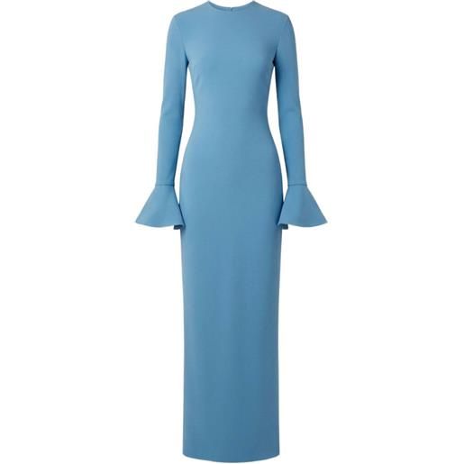 Solace London abito lungo the alicia con polsini svasati - blu