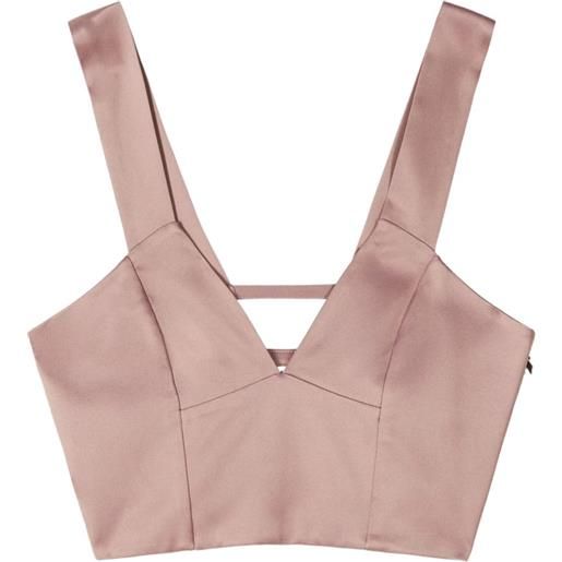 Patrizia Pepe satin v-neck top - rosa
