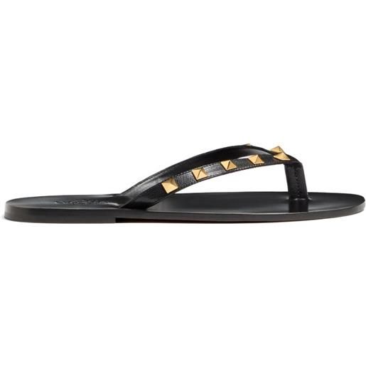 Valentino Garavani infradito rockstud in pelle di capretto - nero
