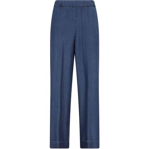 Kiltie pressed-crease straight trousers - blu