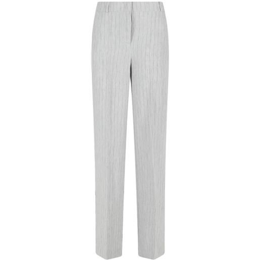 Kiltie andrea vertical-stripe straight-leg trousers - grigio
