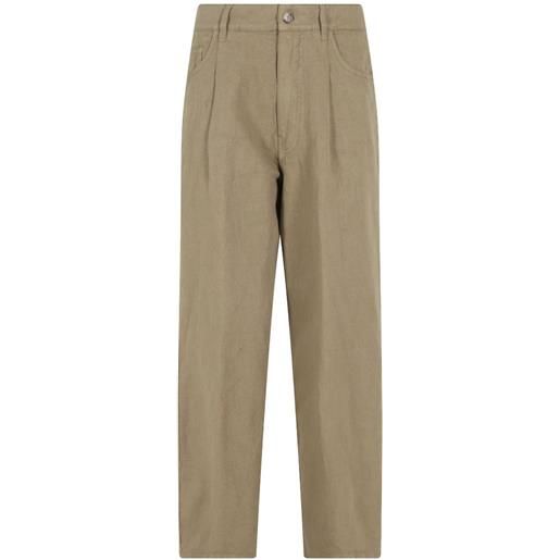 Kiltie pleated tapered trousers - toni neutri