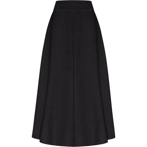 120% Lino panelled midi skirt - nero