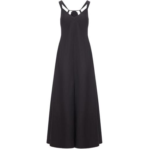 120% Lino abito in lino con ruches - nero