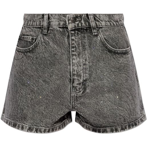 ROTATE BIRGER CHRISTENSEN shorts denim con lavaggio acido - grigio