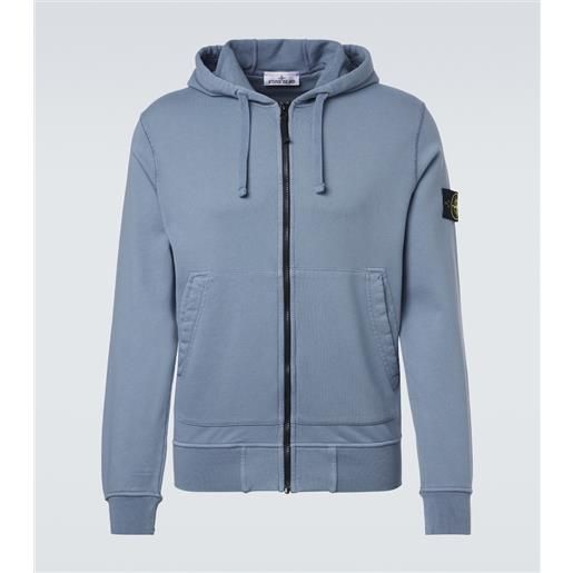 Stone Island felpa con cappuccio in jersey di cotone con zip
