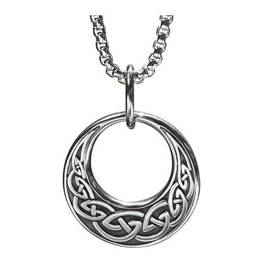 ONEFINITY Collana celtica in argento sterling 925 Claddagh ciondolo nodo celtico collana portafortuna gioielli irlandesi regalo per donna, Argento, Abalone simulato