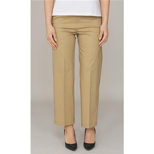 MARIA BELLENTANI pantalone MARIA BELLENTANI in raso con elastico in vita, colore beige
