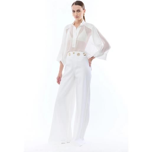 Nenette jeans Nenette wide-leg con occhielli donna