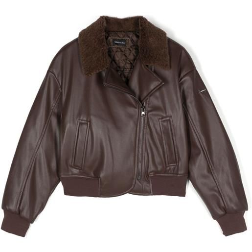 Monnalisa giacca con zip decentrata - marrone