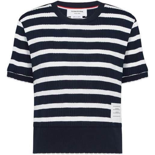 Thom Browne t-shirt a righe - blu