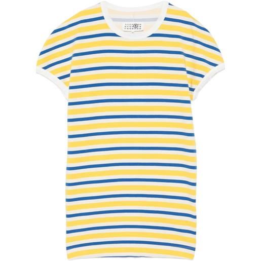 MM6 Maison Margiela chemisier a righe a maniche corte - giallo