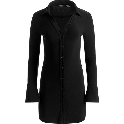 alice + olivia freya shirt mini dress - nero