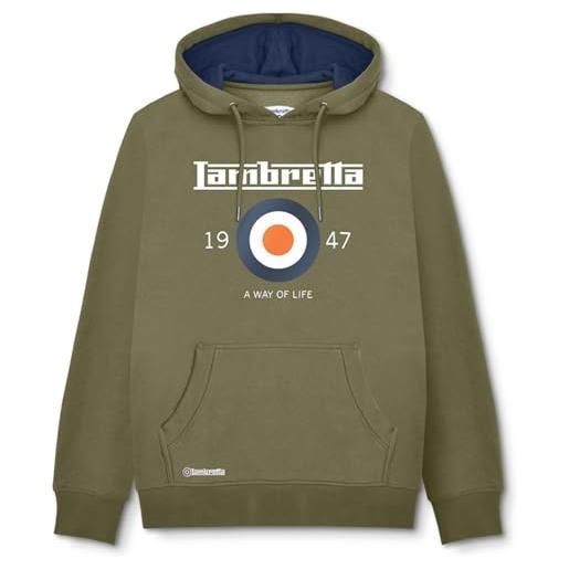 Lambretta - felpa con cappuccio da uomo, modello target, blu navy - 4xl