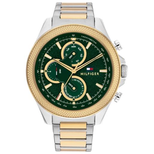 TOMMY HILFIGER orologio due toni da uomo giorno data - bicolore