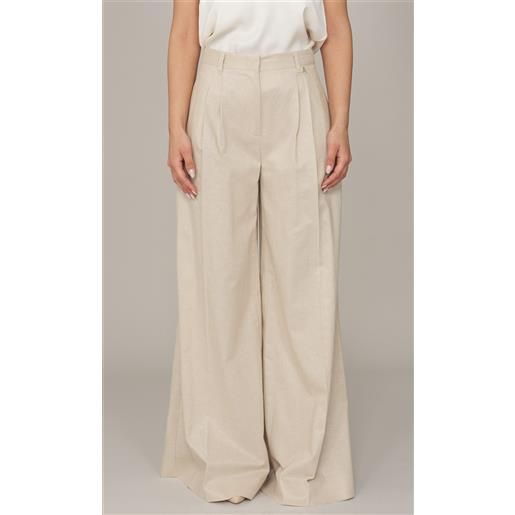 TWINSET ACTITUDE pantalone ampio TWINSET ACTITUDE con pinces e lurex, colore panna