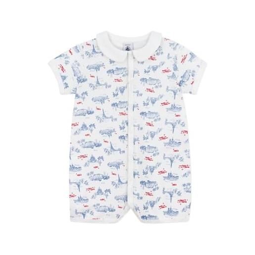Petit Bateau a0cn5, combicourt unisex - bimbi 0-24, bianco/multicolore, 3 mesi