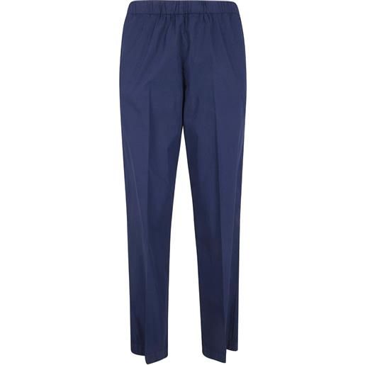 Kiltie elasticated-waist pressed-crease trousers - blu