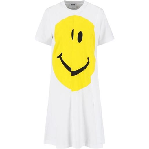 Moschino abito midi svasato con stampa - bianco