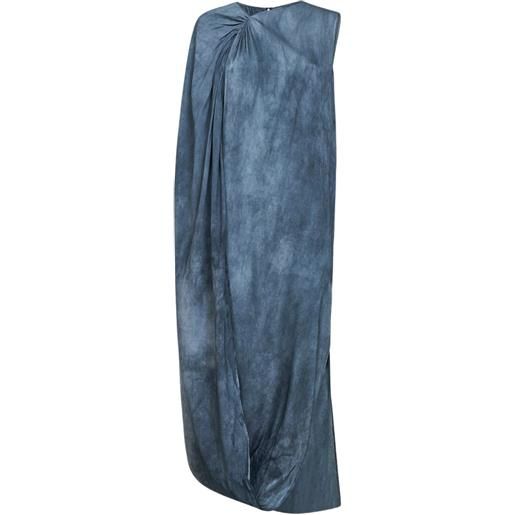 Uma Wang abito asimmetrico con drappeggio - blu