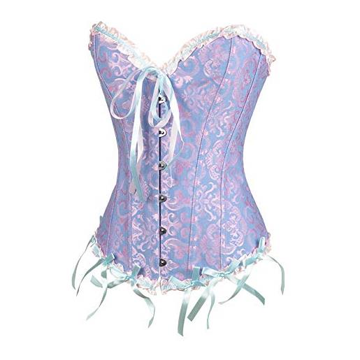 Corsetto Steampunk con Lacci e Stecche Bustier Overbust Vintage Top Lingerie Sexy Cinciurina per la Vita Burlesque acquista in modo economico - spedizione gratuita, recensioni reali con foto