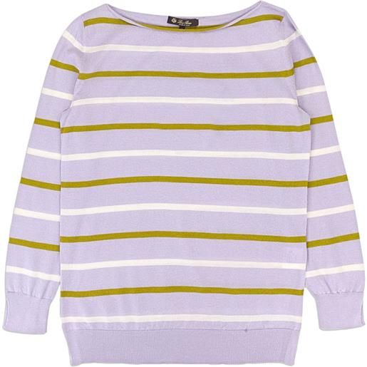 Loro Piana maglione in cashmere a righe - viola