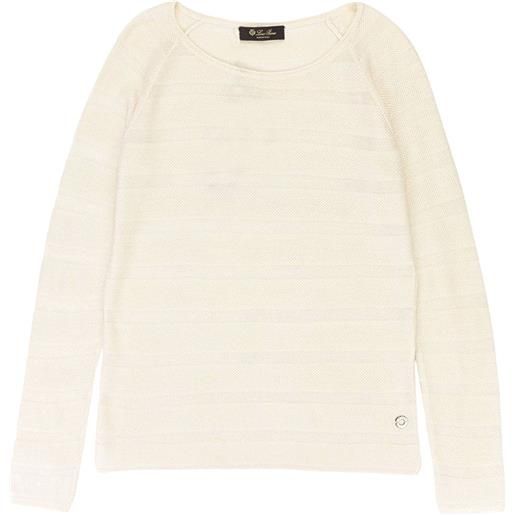 Loro Piana maglione in cashmere con scollo ampio - bianco