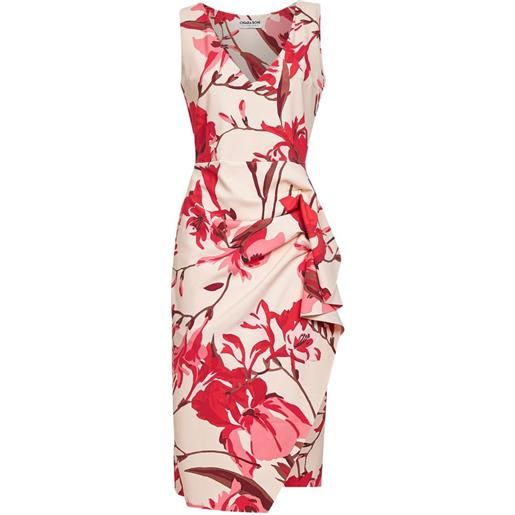 CHIARA BONI La Petite Robe chemisier midi a fiori - toni neutri