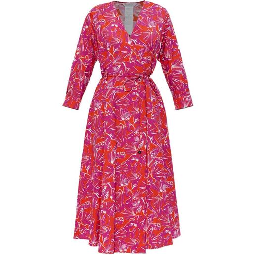 Max Mara abito midi carmo con scollo a v - arancione