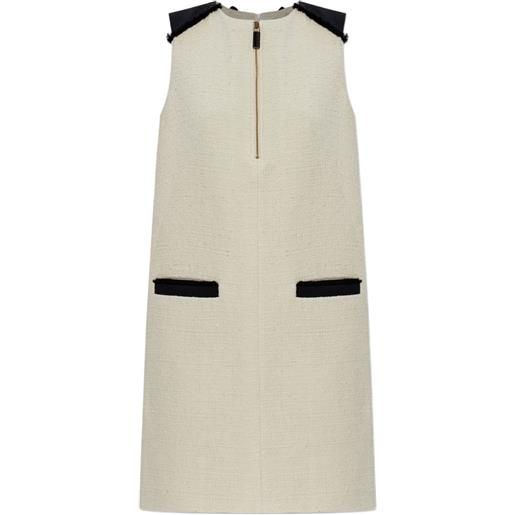 Max Mara abito corto mito con mezza zip - toni neutri