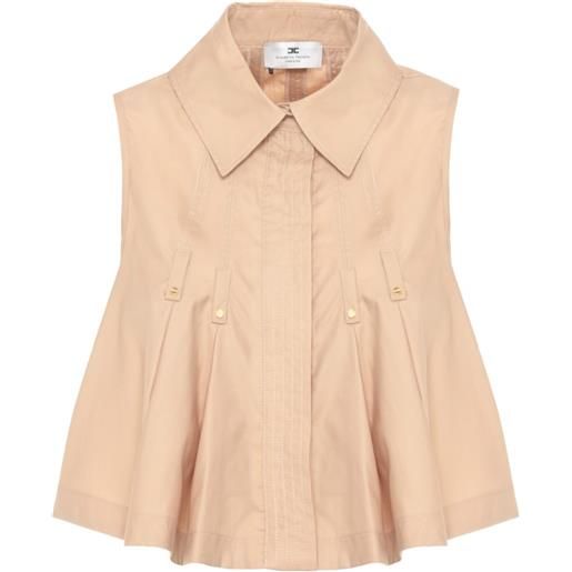 Elisabetta Franchi camicia crop plissettata - toni neutri