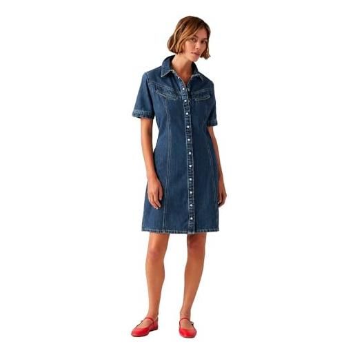Levi's donna rinoa denim ss dress med indigo, flat finish, color sledge sister, taglia xs, sledge sister, xs