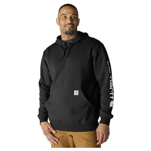 Carhartt loose fit midweight logo sleeve graphic sweatshirt, felpa con cappuccio uomo, nero, xl