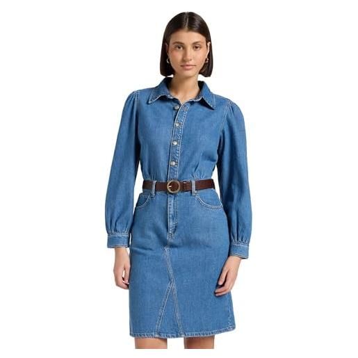 Lee long sleeve dress abito casual, fine blue, m donna
